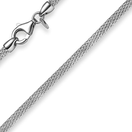 3mm Strickcollier Kette Halsreif 585 Gold Weißgold 50cm Damen Goldkette