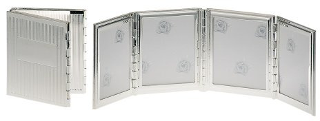 KlapprahmenFamily Bilderrahmen Faden Fotorahmen versilbert Geschenk 4 Fotos