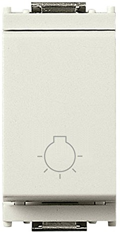 Vimar Serie Idea – Pulsante 1 polo Contatto aperto 10 A simbolo luce bianco