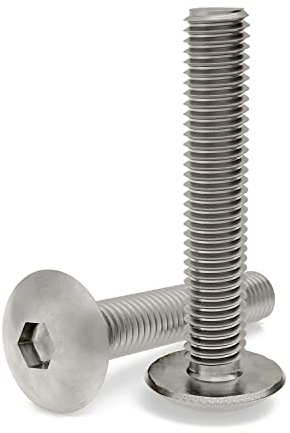 PARCO Linsenkopfschrauben Edelstahl A2 M8 x 40mm, 100 Stück mit Innensechskant Zaunbauschrauben für den -Zaunbau, Modellbau, Maschinenbau, Möbelbau, für Holzbauten und Verkleidungen