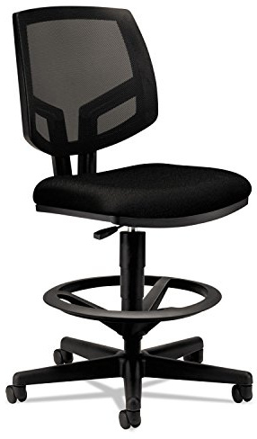 The HON Company GA10.T HON5715GA10T HON Volt Mesh Back Task Upholstered Adjustable Office Stool, Black (H5715), Fabric