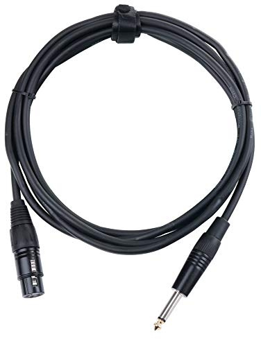 Pronomic XFJ-2.5 XLR zu Klinke-Kabel (unsymmetrisches Mikrofonkabel, Länge 2,5m, säure- und ölfest, Spannzangen-Zugentlastung) schwarz