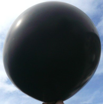 Riesenluftballon 120cm Durchmesser von Ballonpint - Ø120cm /47inch, Umfang 350cm unbedruckt, Ballonfarbe SCHWARZ, XXL Jumboballoon Typ R350 -113-00 inkl. Spezialballonverschluss (Klammer ZRBV12). Hergestellt in Österreich