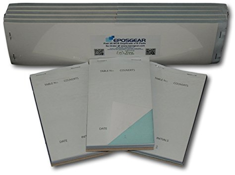 EPOSGEAR XL Duplicate NCR No Carbon Required Copy Restaurant Cafe Takeaway Pub Food Waiter Waitress Numbered Order Pads - 95mm x 165mm (50)