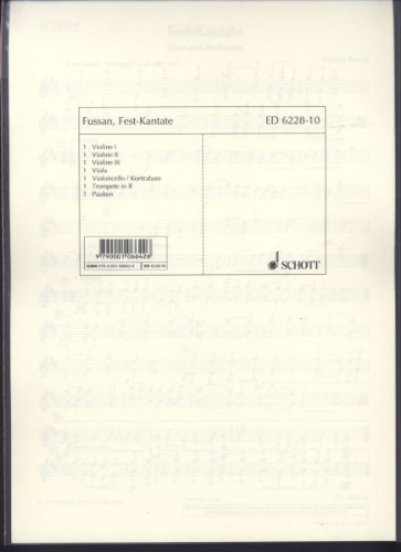 Fest-Kantate: Unser sind die Stunden. Kinderchor (SMezA) mit Männerchor (TTBB) und Streichorchester, Trompete in B und Pauken oder Blechbläser. Orchestermaterial.