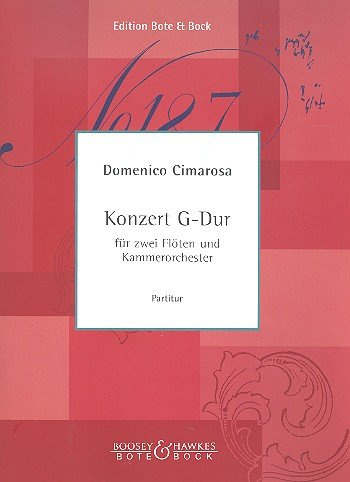 Konzert G-Dur: 2 Flöten und Kammerorchester. Partitur.
