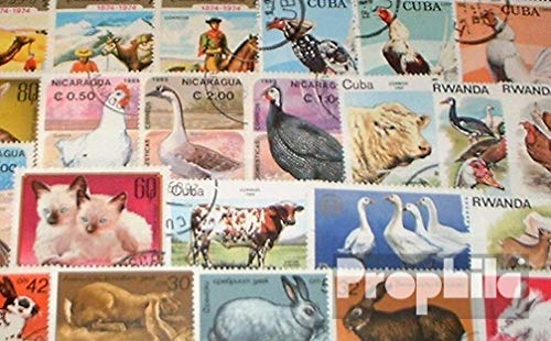 Prophila Collection Motive 100 Verschiedene Haustiere Marken (Briefmarken für Sammler) Sonstige Säugetiere (Affen/Dinos/Elephanten …)