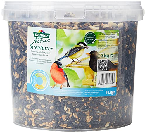 Dehner Natura Premium Wildvogelfutter, Streufutter, Ganzjahresfutter proteinreich / energiereich, hochwertiges Vogelfutter für Wildvögel, 3 kg