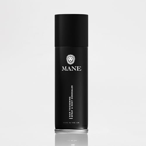 Mane Hair Thickening Spray & Root Touch Up, Hair Thickener, Hair Thickening Fiber Spray by Mane for Women & Men, Conceal Hair Loss & Thinning Hair - Hazel - (200 ml)