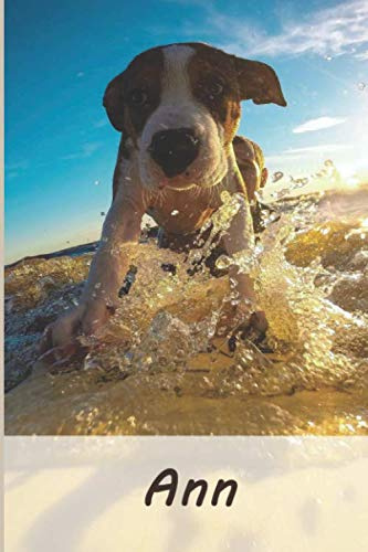 Ann: Tagebuch / Journal Personalisiertes Notizbuch Ann - individuelles Namensbuch mit Hunde Motiv | DIN A5 100 Seiten | liniert