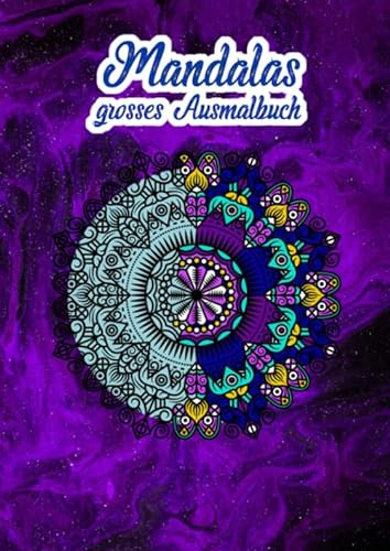 Mandalas grosses Ausmalbuch: Lila Seide - Malbuch für Erwachsene - A4 Format - mit Anti-Stress-Wirkung / Meditatives Malen