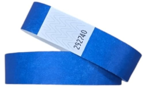 Tyvek Armbänder, 2 cm breit, in verschiedenen Farben, 100 Stück Packung blau