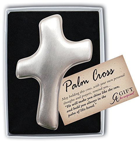 Cathedral Art (Abbey & CA Gift Blank Palm Cross, 1 Count (Pack of 1), Silver, 0.62 x 1.88