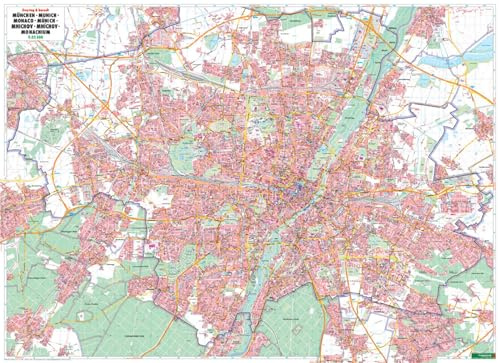 München, Stadtplan 1:22.500, Poster, metallbestäbt: Plano (freytag & berndt Poster + Markiertafeln)