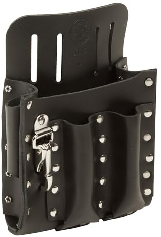 Klein Tools 5126 Leather Tool Pouch with Knife Snap, 5-Pocket