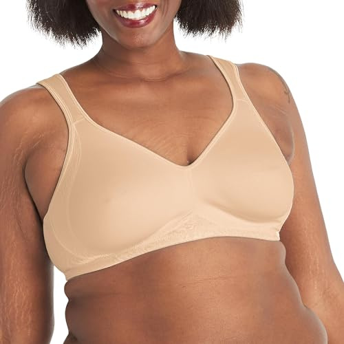 Playtex 18 Hour Utjämnande bygelfri bh för kvinnor, t-shirt-bh, plusstorlek finns tillgängligt, syns inte, 4049, NAKEN, 90B