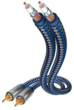 inakustik – 0040403 – Premium Stereo Audiokabel | Für kraftvollen und dynamischen Klang dank eines hohen Kupfergehaltes | 3,0m in Blau | 2-fache Abschirmung - Vollmetallstecker - moderner Geflechtschirm