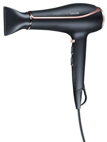 Beurer HC 80 Ionen Haartrockner 2200 Watt AC Motor, gegen statisches Aufladen, mit Stylingdüse und Volumendiffusor, 1 Stück (1er Pack)