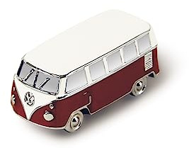 BRISA VW Collection - T1 Bulli Bus Kühlschrankmagnet 3D Modell | Volkswagen Magnet für Büro, Küche, Magnettafel, Retro Fanartikel Geschenkdose, Zink-Aluminium-Legierung mit Emaille, Rot