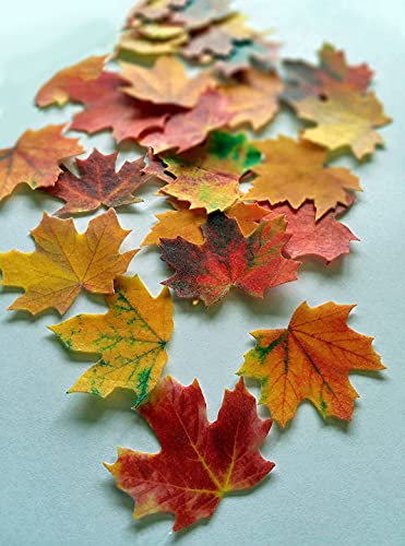 Anglesit MAPLE LEAVES AUTUMN FALL EDIBLE RICE/WAFER PAPER CUP CAKE TOPPERS WEDDING PARTY BIRTHDAY DECORATION