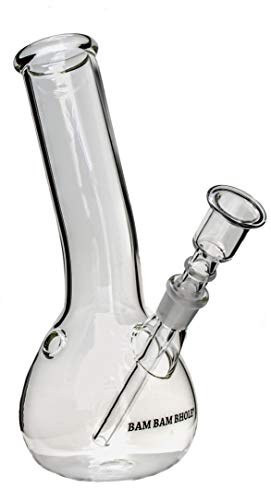 Glasbong von Bam Bam Bhole® Höhe. 21cm mit Bowl - 14,5er Schliff inkl. Siebe