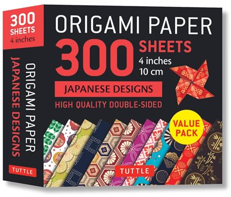Origami Paper 300 Sheets Japanese Designs: High-Quality Double-Sided, 4 inches 10 cm: Tuttle Origami Paper: Double-Sided Origami Sheets Printed with 12 Different Designs