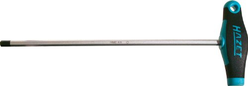 HAZET Schraubendreher, mit T-Griff 828-2.5, Innensechskant Profil | Abtrieb Innensechskant Profil, Chrom-Vanadium, verchromt, Spitze brüniert, SW 2.5 mm, Länge l1 100 mm, Länge l2 118 mm, 15 g