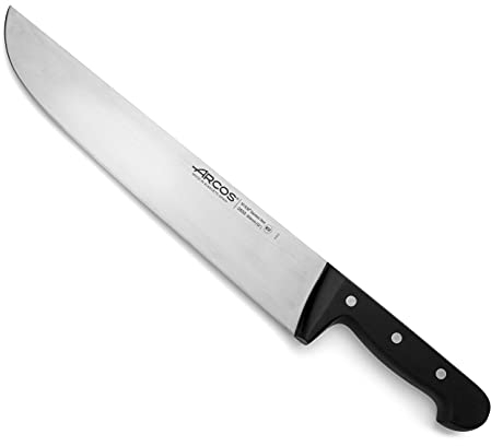 Arcos Coltello da Macellaio con Lama in Acciaio Inossidabile Nitrum 300 mm – Manico Ergonomico in Poliossimetilene POM, Coltello Professionale – Nero, Serie Universal