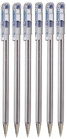 Pentel Superb blu penna a sfera, 0,7 mm, punta 0,25 mm, tratto fine Line cartucce ricaricabili BK77 (confezione da 6)