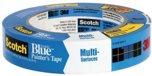 3M Scotch-Blue 2090 Safe-Release Crepe Paper Multi-Surfaces Painters Masking Tape, 27 lbs/in Tensile Strength, 60 yds Length x .94 Width, Blue (Pack of 6)