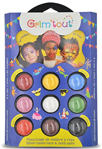 AEC - FA10000 - Déguisement - Palette Fard à l'Eau 9 Couleurs Sans Parabène - Taille Unique