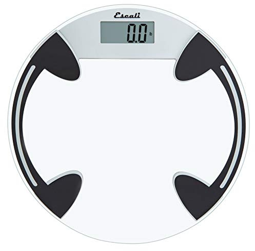 Escali B180RC Glasplattform-Personenwaage LCD-Digitalanzeige, Körperwaage Digital 180 kg Transparent/Schwarz 32 x 32,4 x 3,3 cm