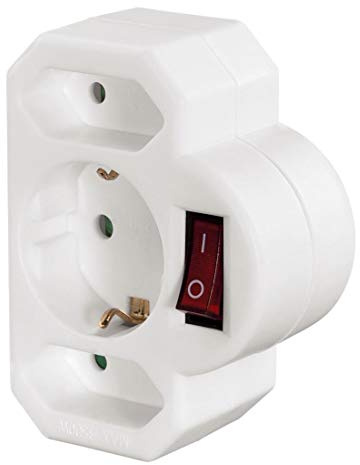 Hama 00108846 typ F (Schuko) universell vit strömkontaktadapter – strömkontakt adapter