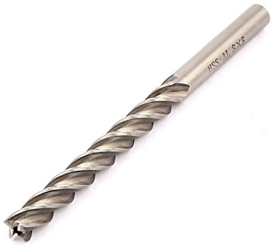 sourcingmap® 120mm lang 8mm Schneiden Dia hss-al Zylinderschaft 4Flöten Schaftfräser DE de