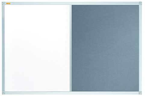 Franken CB300212 Filztafel Kombitafel Aluminiumrahmen mit Ablageleiste, 90 x 60 cm, grau
