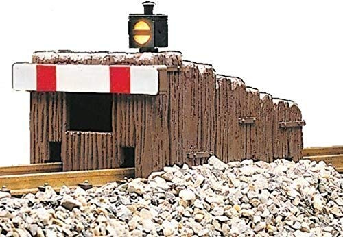 LGB – Gartenbahn Prellbock mit Beleuchtung – L10310, Zubehör für Anlagenbau, Gleissperrsignal, Gleismaterial, für gerade Gleise, Spur G