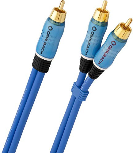 Oehlbach BOOOM 300 - Subwoofer Y-Cinch-Kabel (2 x Cinch auf 1 x Cinch) - Druckvolle Basswiedergabe & effektive Schirmung - 3 m - blau