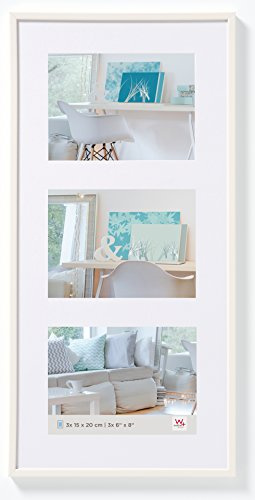 walther design Cadre Photo Blanc 3X 15x20 cm galerie avec Passe-Partout, Cadre Plastique New Lifestyle KV320W