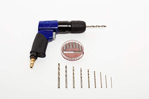 MICHELIN Coffret Perceuse Pneumatique - 10 Forets - 6 Embouts de Vissage - Mandrin Autoserrant - Flacon d'Huile - Consommation d'Air : 170 l/min - Pression d'Utilisation : 6 bar