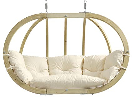 AMAZONAS Globo Royal Chair - Premium FSC-zertifizierter, Wetterfester Hängesessel mit Super Soft Polsterung, In- und Outdoor | Belastbar bis 200 kg | Farbe: Natura