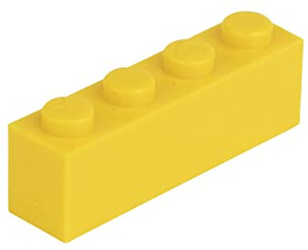 Q-Bricks Bausteine Classic – 250 Stück Basic Steine 1x4 Noppen, Kompatibel mit gängigen Marken, Ideal für Kreative Bauen (VERKEHRSGELB)