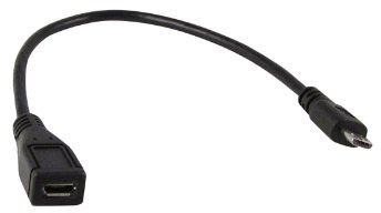 YCS basics 6 Inch Cellphone/Tablet USB Micro Male to Female Sync & Charging Extension Cable 0.5 Ft Black