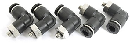 sourcing map 5Stk. 5mm Außengewinde zu 6mm Luft Pneumatisch Ellbogen Schnell Anschlüsse