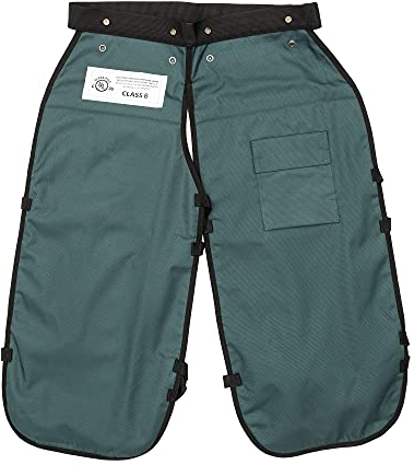 FORESTER Kettensägen-Chaps für Herren – verstellbarer Gürtel – Kettensägen-Chaps für Herren, Schürzen-Stil, Grün Green