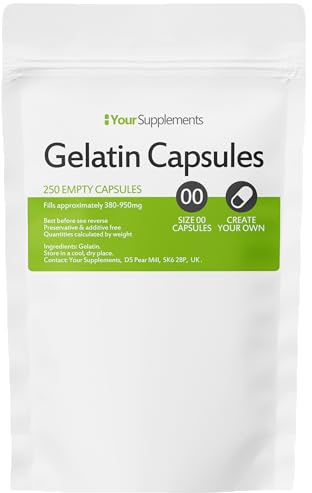Your Supplements - Size 00 Empty Gelatin Capsules (250 Pack)