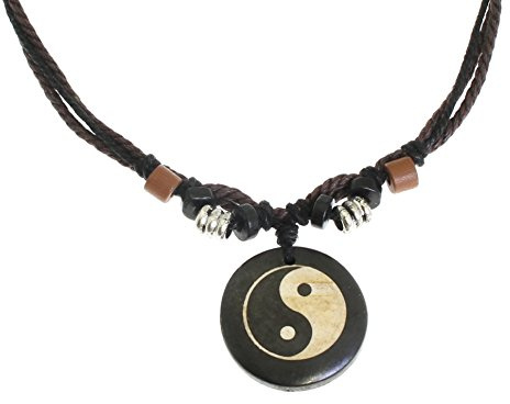 Surfer Cord Necklace with Carved Bone Pendant - Fully Adjustable