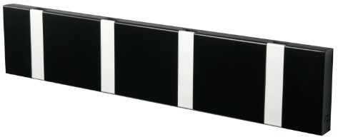 LoCa Garderobe Knax 4 schwarz (Haken klappbar Alu) Garderoben-Leiste Kleiderhaken Flur modern Garderobenpaneel