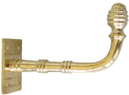 Castelion® Brass Regency Beehive Hook | Classic Wall Mounted Hook for Coat, Hat or Towels | Brass Home Decor | Made in The UK | 105mm x 75mm