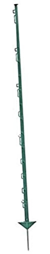 Weidezaunpfahl Kunststoffpfahl 156cm 9 Bandösen 5 Seilösen mit Stahlnagel 10 St. grün