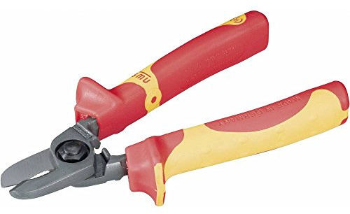 NWS 043-69-VDE-160 VDE-Kabelschere Geeignet für (Abisoliertechnik) Alu- und Kupferkabel, ein- und mehrdrähtig 16 mm 50